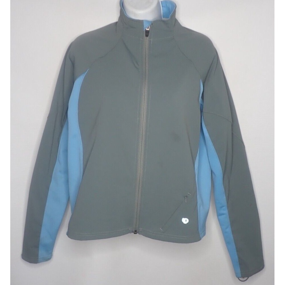 Pearl Izumi Cycling Full Zip Fleece Lined Jacket Blue Gray Women's Size Medium M